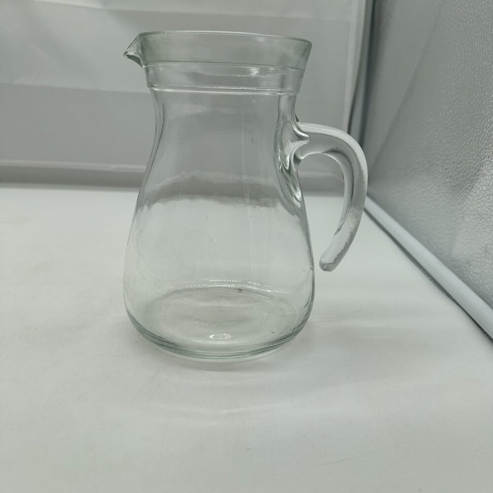 Vintage Cerve Clear Glass Creamer Pitcher Italy 7"